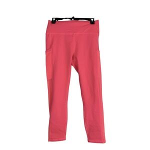 Fabletics Powerhold High‎ Waisted Mesh Pocket Leggings Neon Pink Coral Womens L